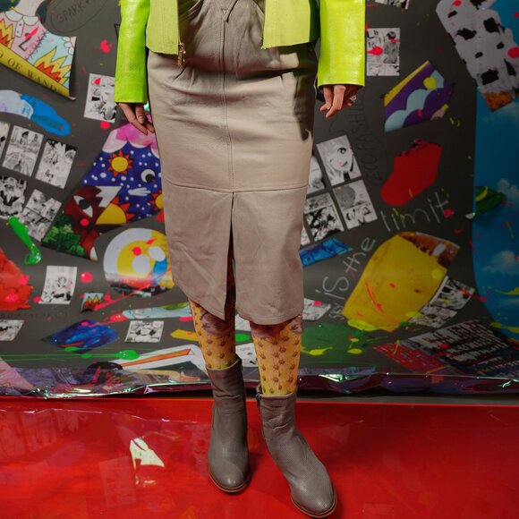 Vintage Saint Mignon Leather Pencil Skirt – 1980s French Design - Picture 1 of 12